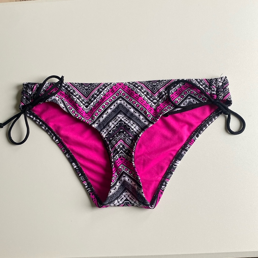 Tie full coverage printed bikini bottoms
